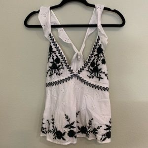 Zara Embroidered Eyelet Tank